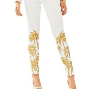 New Lilly Pulitzer desert palm white jeans size 0